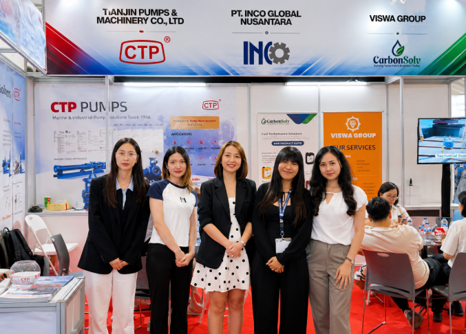 CTP Pumps marine pump team at the INA Marine Jakarta 2026 exhibition booth