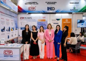 CTP Pumps marine pump manufacturer team at INA Marine Jakarta 2026 exhibition booth